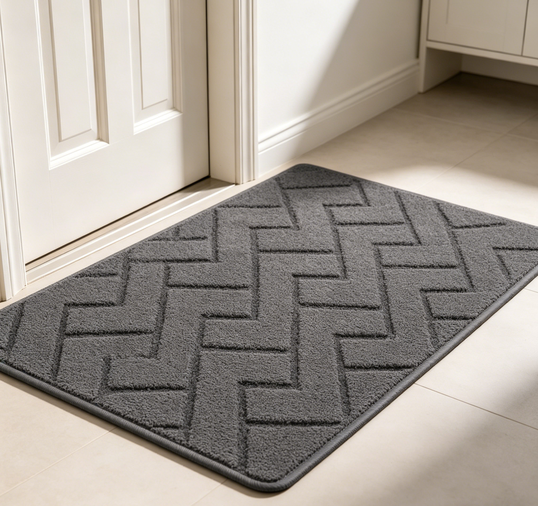 Washable Indoor Door Mat, Black