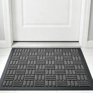 Washable Low-Profile Door Mat, Grey