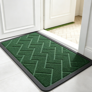 Green rubber doormat