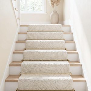 Size Hallway Stair Runner - Choose Your Length - 27 Inches Wide x 99 Feet Long Runner (27" x 99' Runner) Rug - Ivory  Soft Touch, Modern Geometric - Hi-Lo Pile